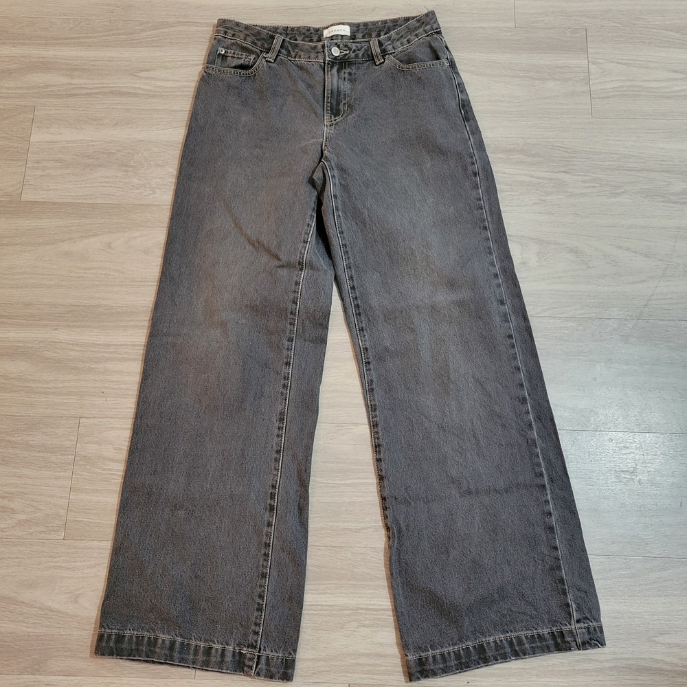 PacSun Casey Low Rise Baggy Jeans Washed Black Wide Leg 100% Cotton Size 27